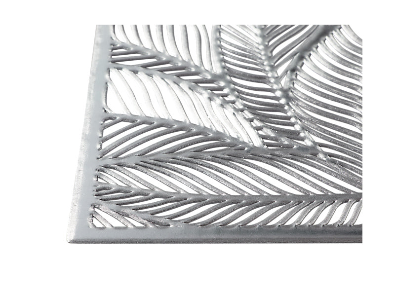 Maxwell & Williams Table Accents Cut-Out Leaf Placemat Silver - close-up detail