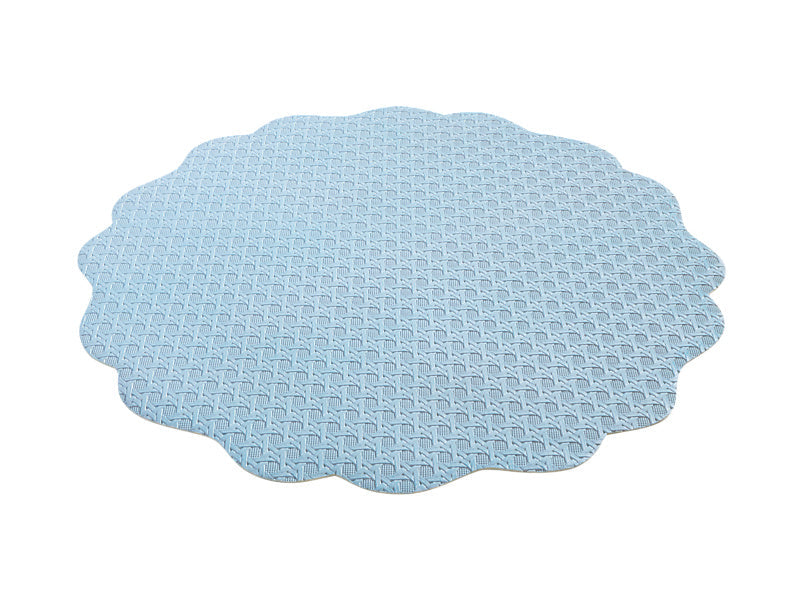 Casa Domani Banda Leather Look Placemat Blue 38cm - angled view
