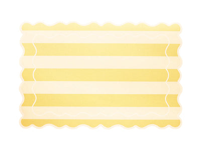 Casa Domani Banda Stripes Scallop Placemat Butter 45x30cm - striped placemat