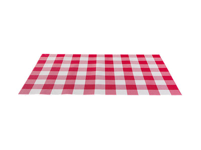 Casa Domani Trattoria Check Placemat Red 45x30cm - angled view