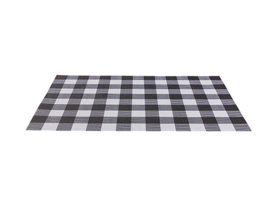 Casa Domani Trattoria Check Placemat Black 45x30cm - angled view