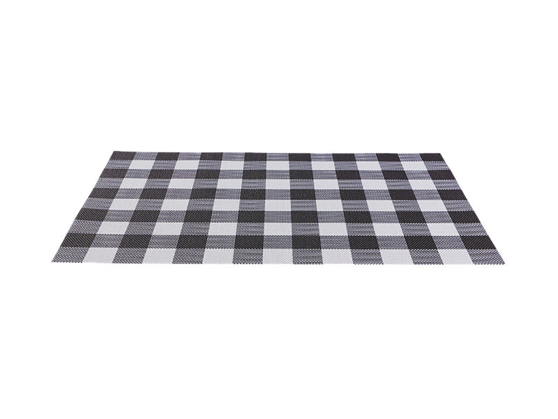 Casa Domani Trattoria Check Placemat Black 45x30cm - angled view