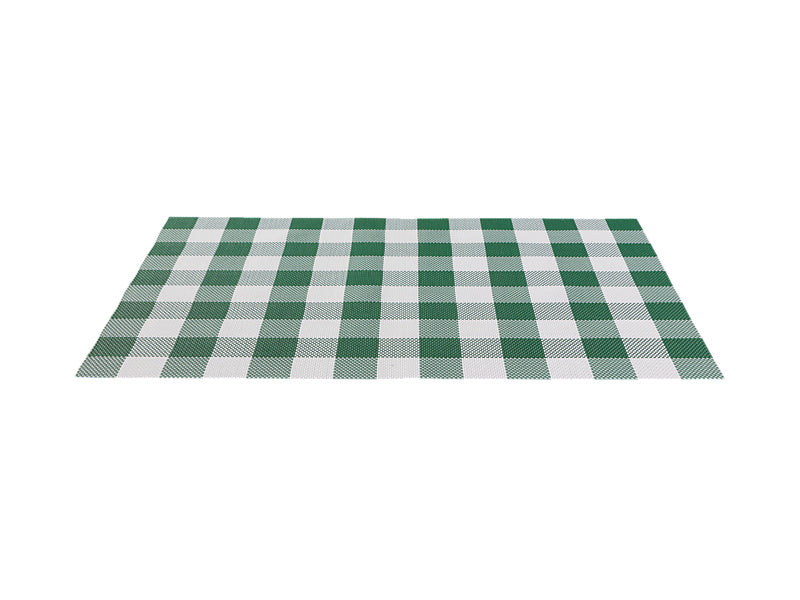 Casa Domani Trattoria Check Placemat Green 45x30cm - angled view