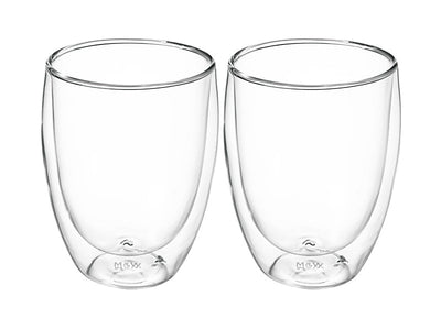 Maxwell & Williams Blend Double Wall Glass Cup Set of 2 350ml - borosilicate coffee cups