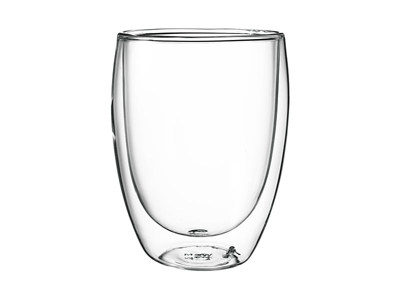 Maxwell & Williams Blend Double Wall Glass Cup Set of 2 350ml front view - borosilicate coffee cups