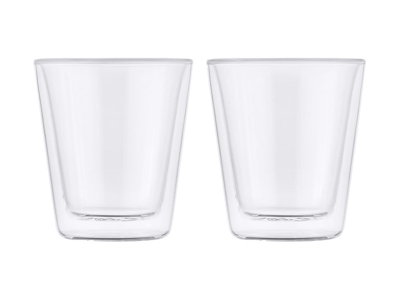 Maxwell & Williams Blend Double Wall Conical Glass Cups 200ml Set of 2