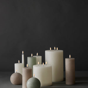 Amalfi Hughe LED Flickering Spherical Candle Rustic Taupe 10x10x9cm - LED candle