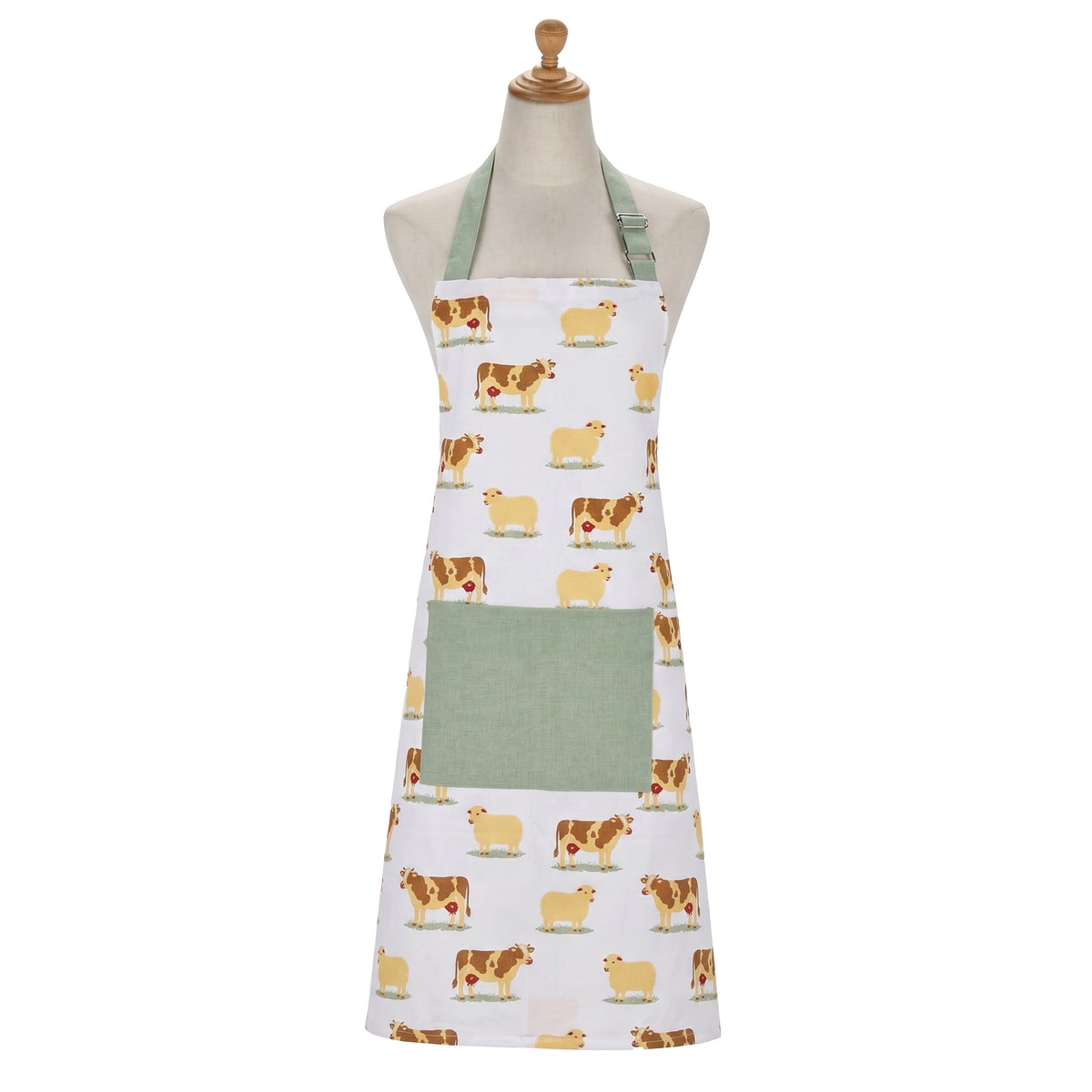 Davis & Waddell Homestead Cotton Apron 80x70cm - farm animal print kitchen apron