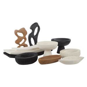 Amalfi Picton Abstract Timber Sculpture Natural and Black - decorative timber sculpture