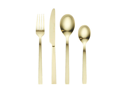 Maxwell & Williams Auroline 16 Piece Cutlery Set Champagne - 16 piece cutlery set