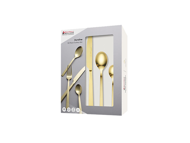 Maxwell & Williams Auroline 16 Piece Cutlery Set Champagne gift box - gift boxed cutlery set
