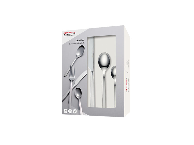 Maxwell & Williams Auroline 16 Piece Cutlery Set Stainless Steel gift box - gift boxed cutlery set