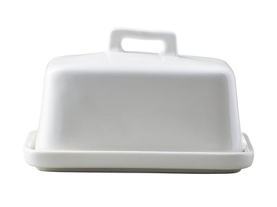 Maxwell & Williams Epicurious Butter Dish White - porcelain butter dish with lid