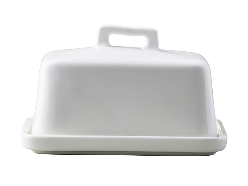 Maxwell & Williams Epicurious Butter Dish White - porcelain butter dish with lid