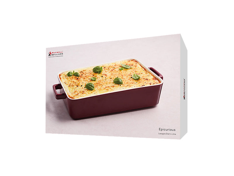 Maxwell & Williams Epicurious Lasagne Dish 36x24cm Bordeaux - gift boxed
