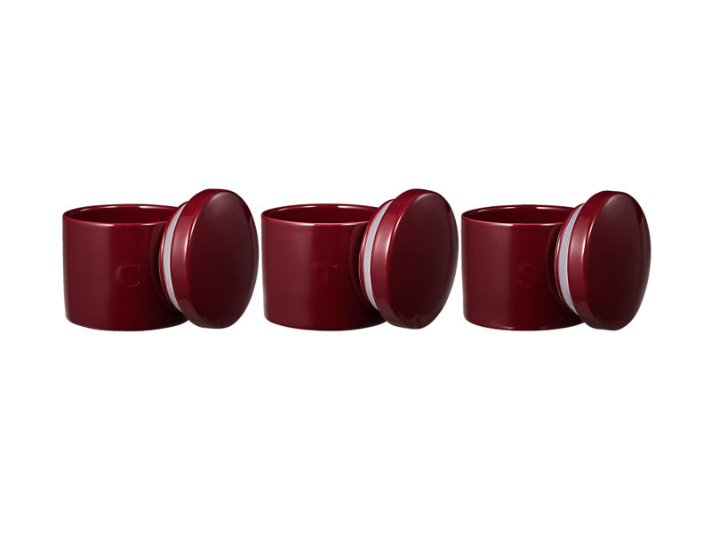 Maxwell & Williams Epicurious Canister 500ml Bordeaux - embossed letter detail