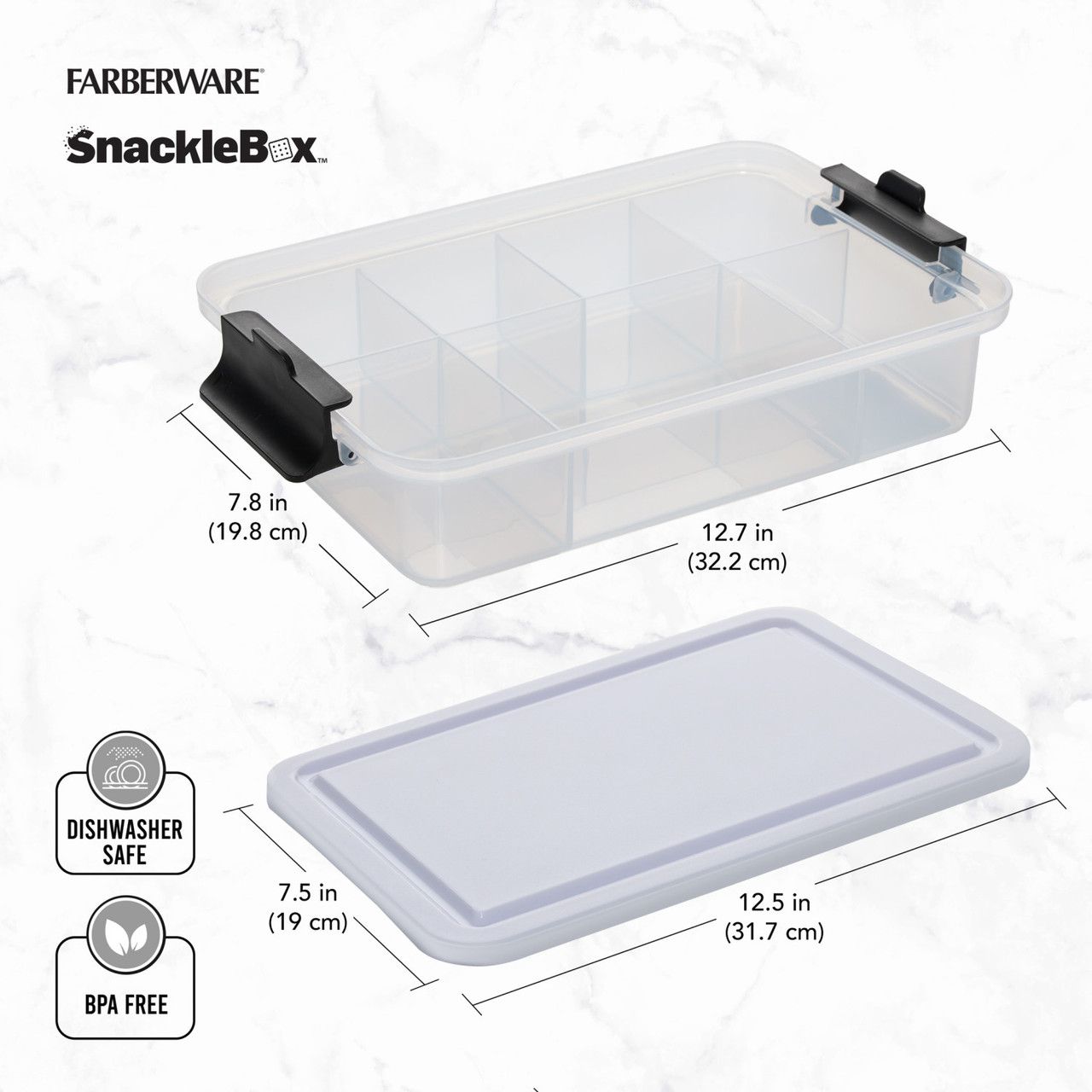 Farberware Snacklebox with Poly Cutting Board Lid - Small 20x32cm