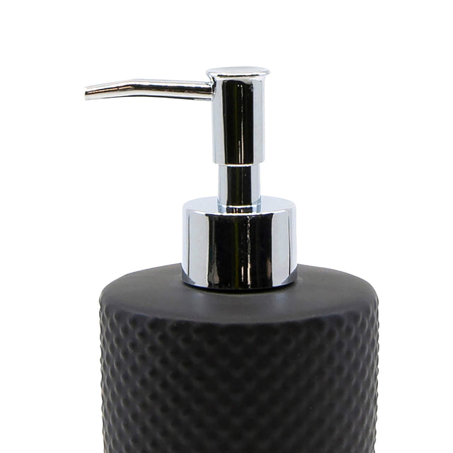 Emboss Soap Dispenser Black 8x18cm