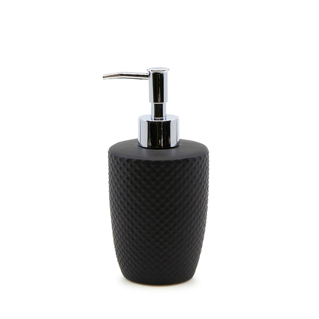 Emboss Soap Dispenser Black 8x18cm