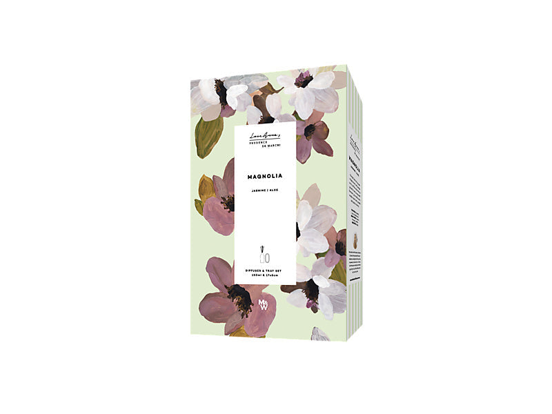 Love Anna Magnolia Diffuser & Tray Set gift box presentation