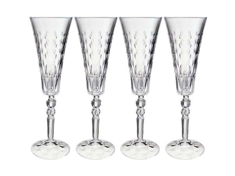 Maxwell & Williams Francesca Champagne Flute 160ml Set of 4 - Italian crystal glassware