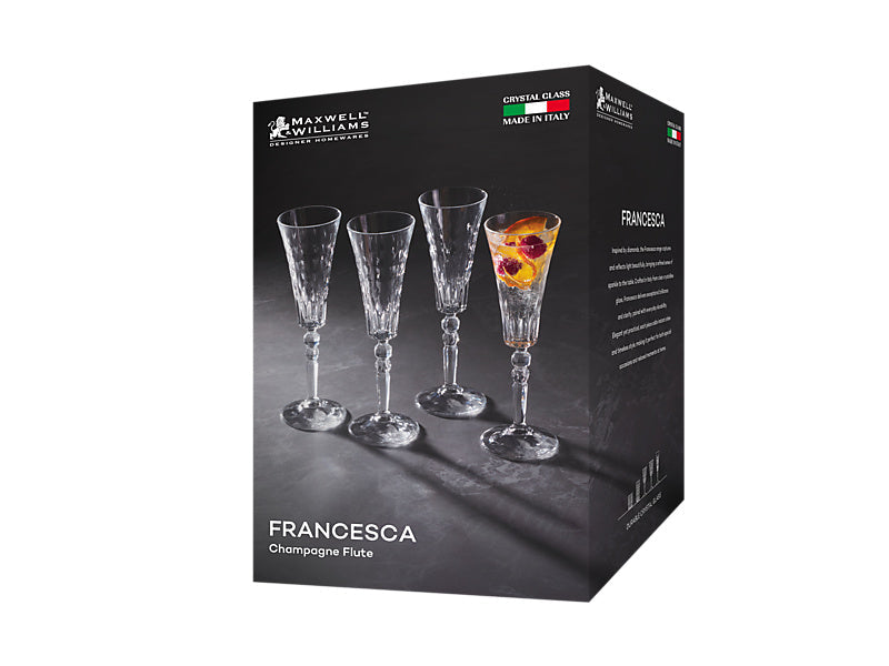 Maxwell & Williams Francesca Champagne Flute 160ml Set of 4 - gift box packaging
