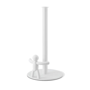 Umbra Buddy paper towel holder White - one-handed tear iron and polypropylene stand