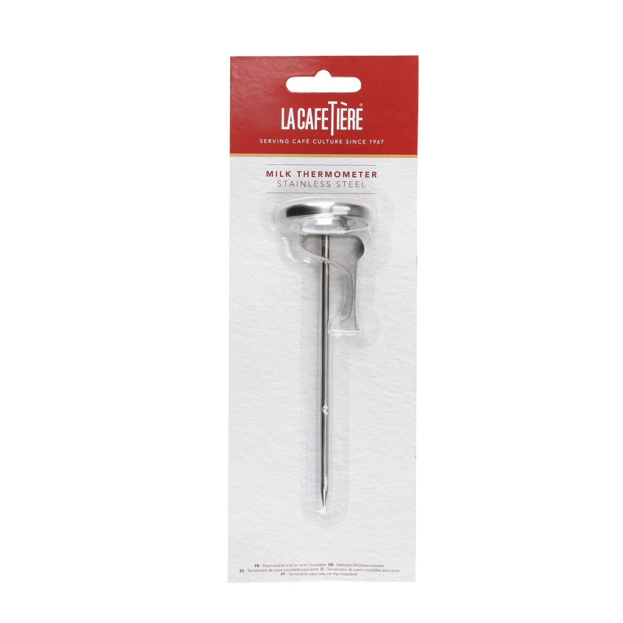 La Cafetière Milk Thermometer Stainless Steel - full length side view