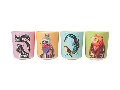 Maxwell & Williams Pete Cromer Woodland Creatures Melamine Tumblers 250ml Set of 4 - melamine tumblers