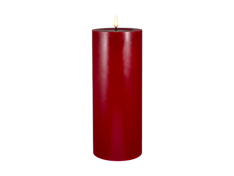 SKU LEDS017 Let's Get Lit LED flameless candle 10×25cm cherry tall wax pillar