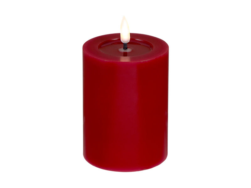 Maxwell & Williams Let's Get Lit LED Candle Cherry short pillar - flameless candle