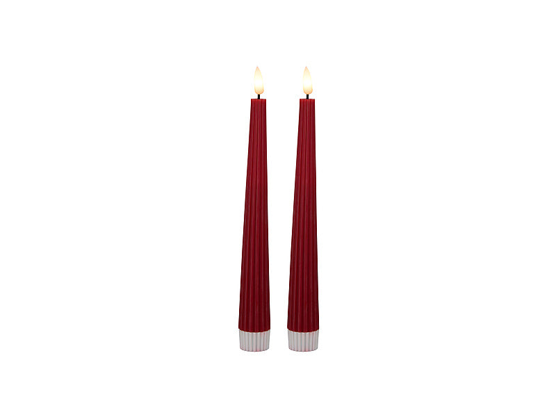Let’s Get Lit Linea LED Taper Wax Candle Set of 2 Cherry