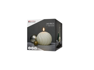 Let's Get Lit Christmas LED spiral candle in natural cream, gift boxed – Maxwell & Williams