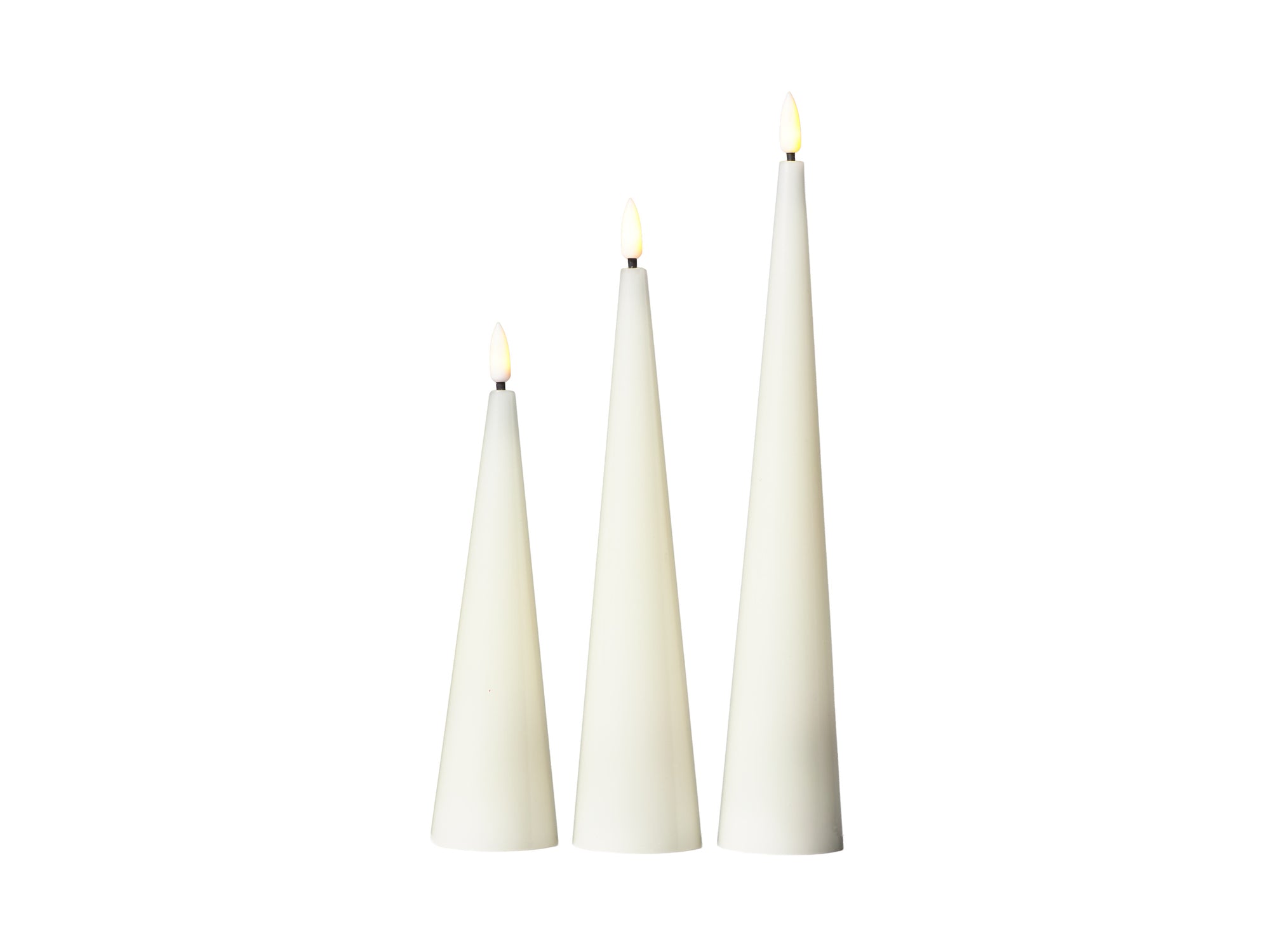 Let's Get Lit Christmas LED cone candle set of 3 in natural cream – Maxwell & Williams