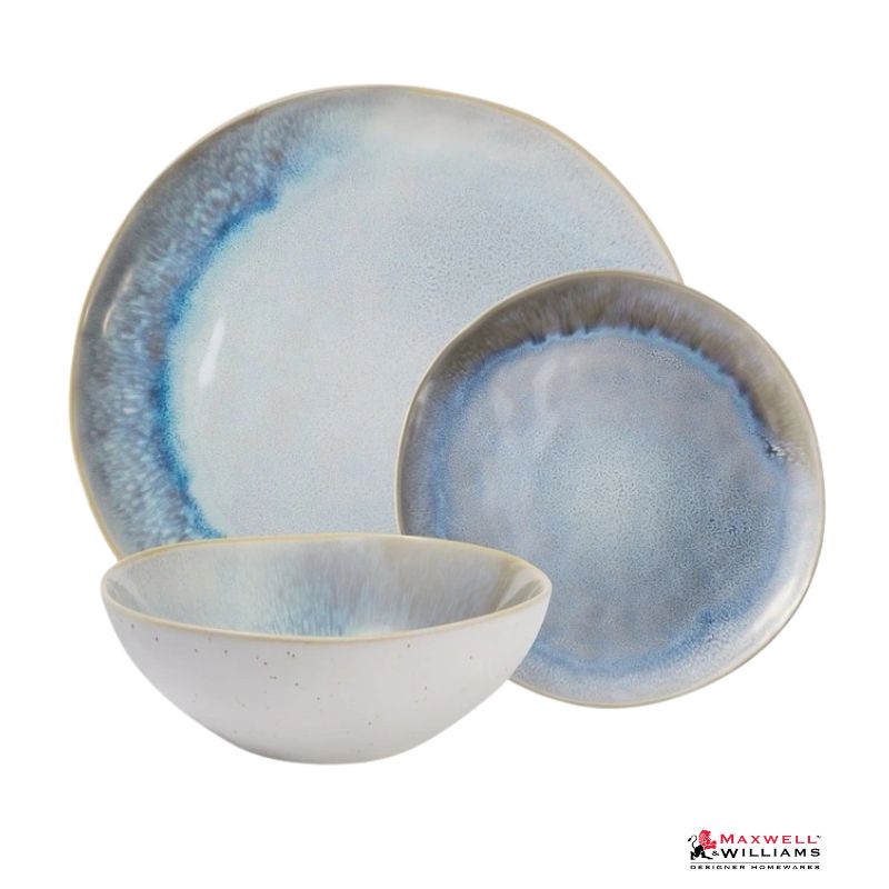 Maxwell & Williams Lunara Coupe Dinner Set 12pc - coastal stoneware dinnerware