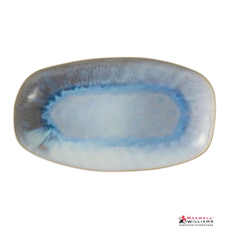 Maxwell & Williams Lunara Oblong Platter 36x20cm - Contemporary Coastal Stoneware Serveware