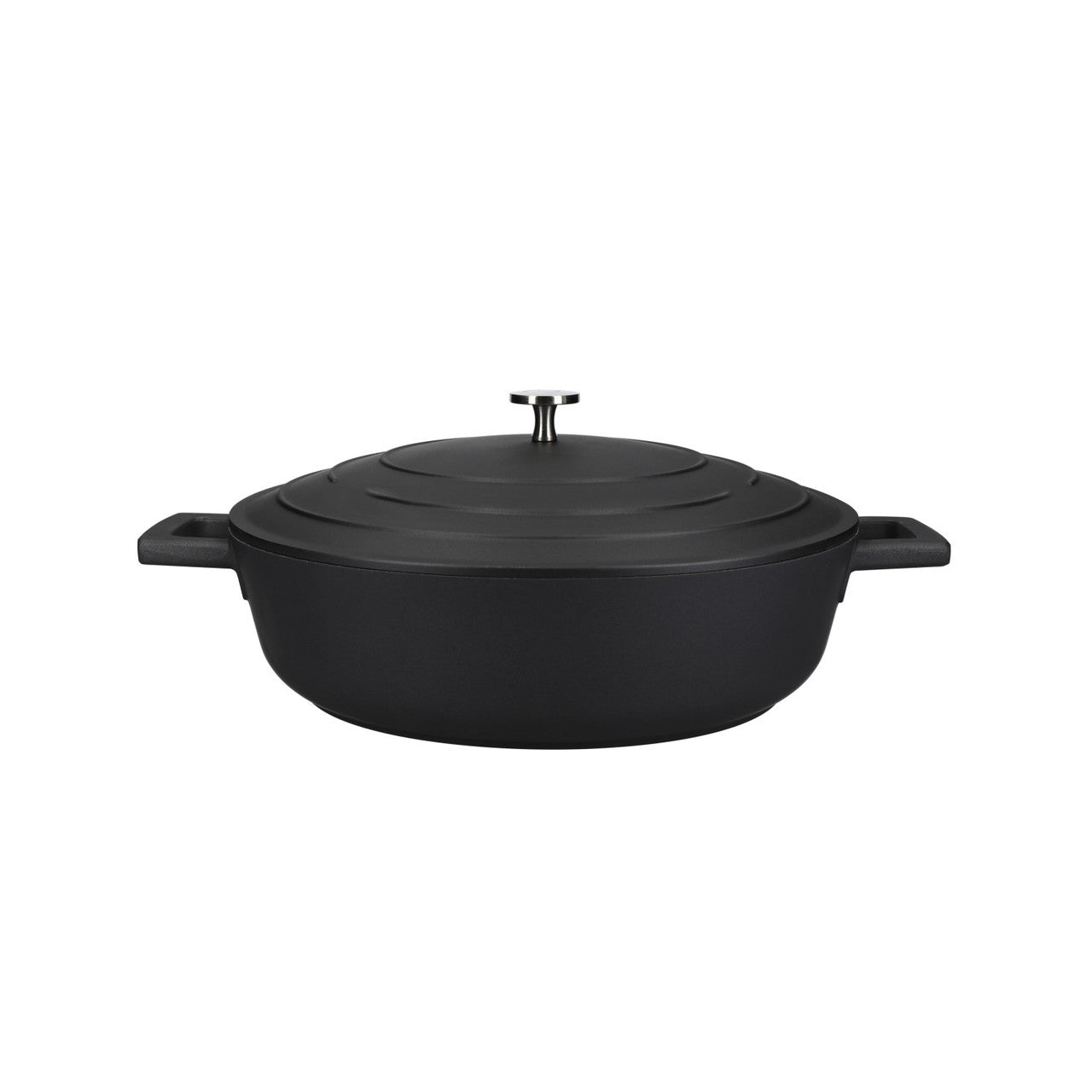 Mastercraft Cast Aluminium Shallow Casserole Dish 28cm Black - Fresh Decor