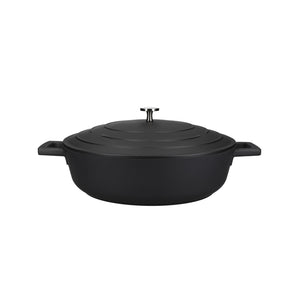 Mastercraft Cast Aluminium Shallow Casserole Dish 28cm Black - Fresh Decor
