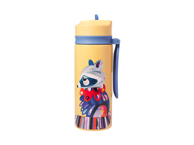 Maxwell & Williams Pete Cromer Insulated Bottle 500ml Raccoon - double wall insulated drink bottle