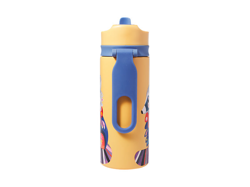 Maxwell & Williams Pete Cromer Insulated Bottle 500ml Raccoon - double wall insulated drink bottle - side view