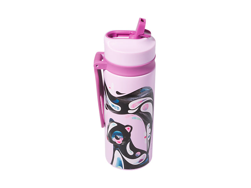 Maxwell & Williams Pete Cromer Insulated Bottle 500ml Skunk - double wall insulated drink bottle - angled view