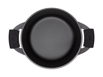 Maxwell & Williams Cast Lite Casserole 24cm Black top view non-stick interior