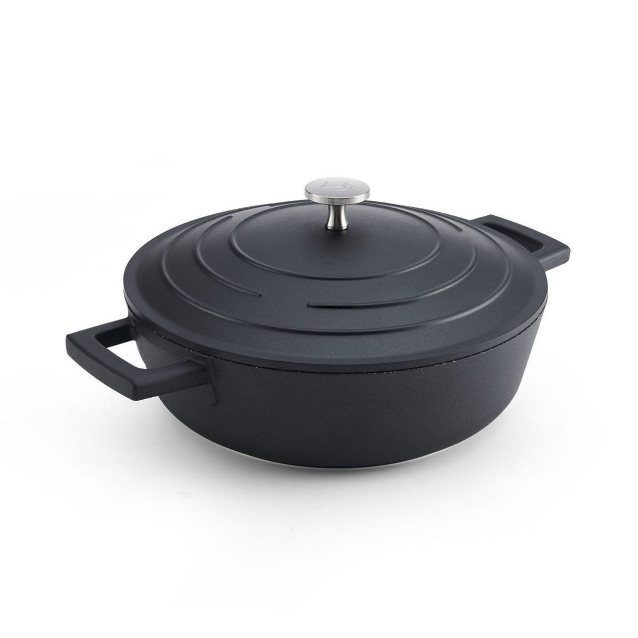 Mastercraft Cast Aluminium Shallow Casserole 2.5L 24cm Black - Fresh Decor