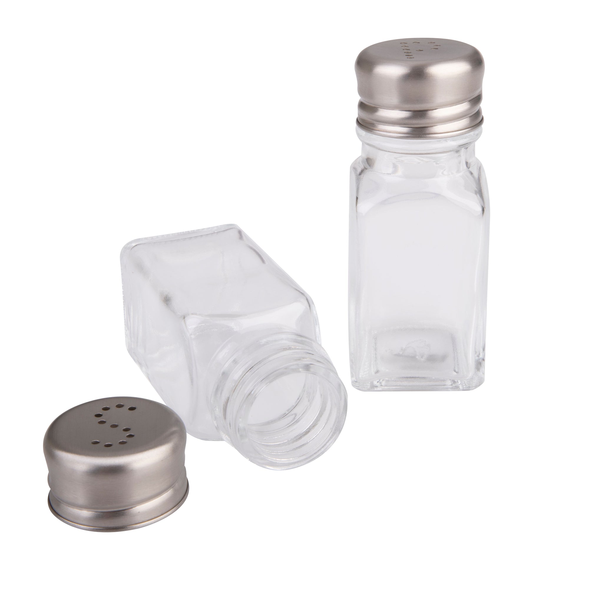 Square Glass Café Salt & Pepper Shakers