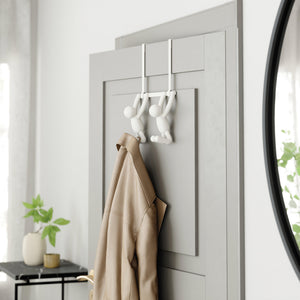 Umbra Buddy Over The Door Double Hook White - side view showing door fit