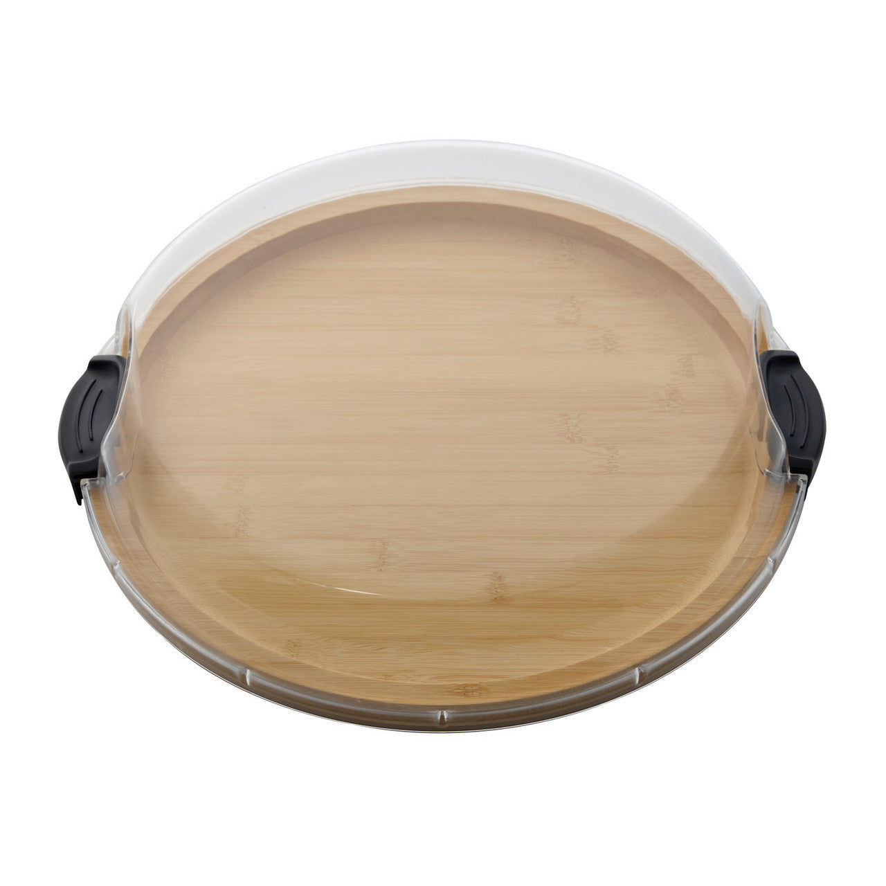 Farberware Bamboo Round Serving Board 35.5cm - clear lid grazing platter