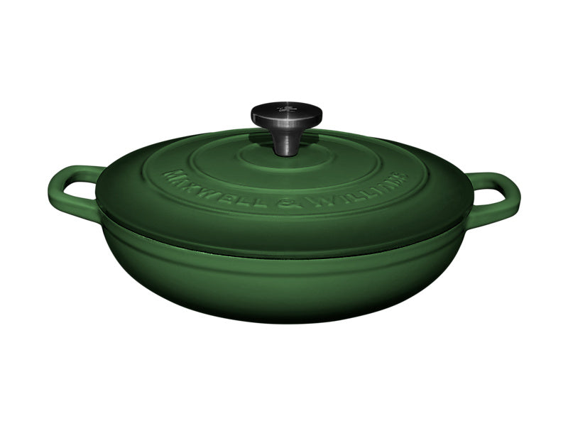 Maxwell & Williams Cast Iron Braiser 27cm English Racing Green - hero shot