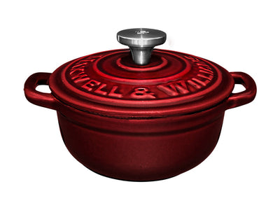 Maxwell & Williams Cast Iron Cocotte Merlot 9.5cm 260mL - mini enamel casserole dish