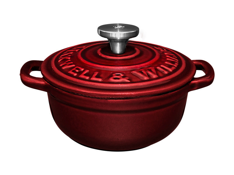 Maxwell & Williams Cast Iron Cocotte Merlot 9.5cm 260mL - mini enamel casserole dish