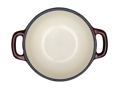 Maxwell & Williams Cast Iron Cocotte Merlot 9.5cm 260mL - open lid enamel interior